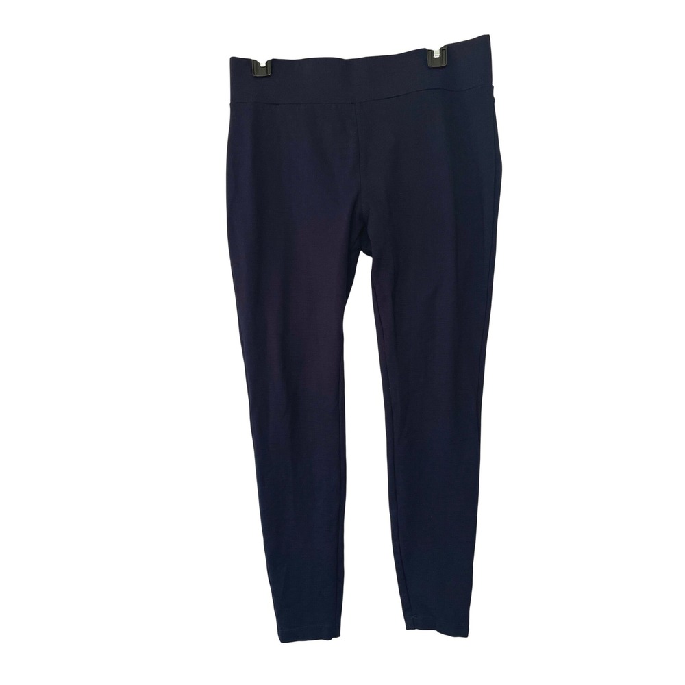 Matty M Leggings Womens Large Navy Blue Stretch Pull On Back Pocket Pants